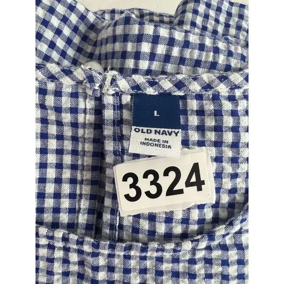 Old Navy Blue Gingham Midi Dress - Picture 12 of 12